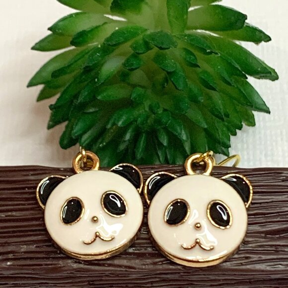 Panda Earring, Panda Bear Jewelry, Gift, Panda Jewelry, Silly Animal Earring - Picture 2 of 6